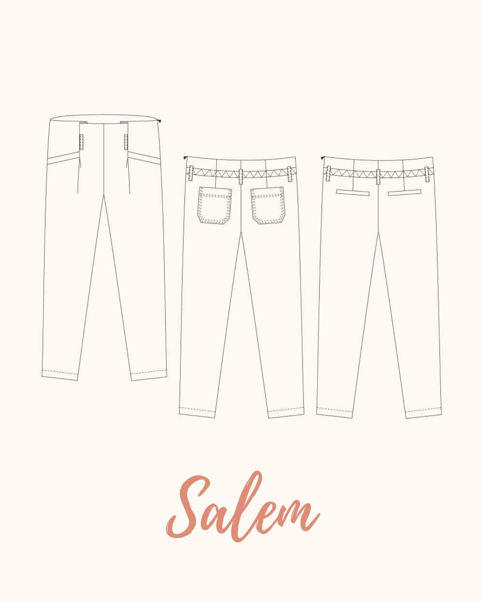 Salem, pantalon - Patron PDF