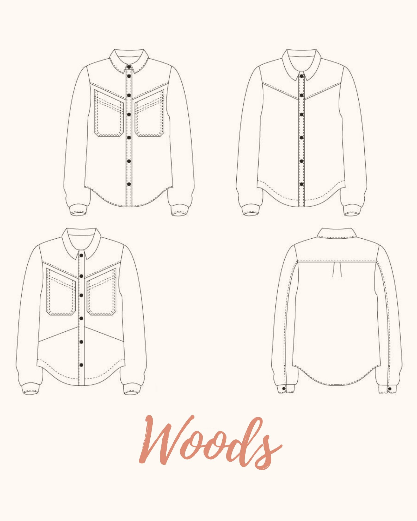 Woods, chemise, surchemise et veste - Patron PDF