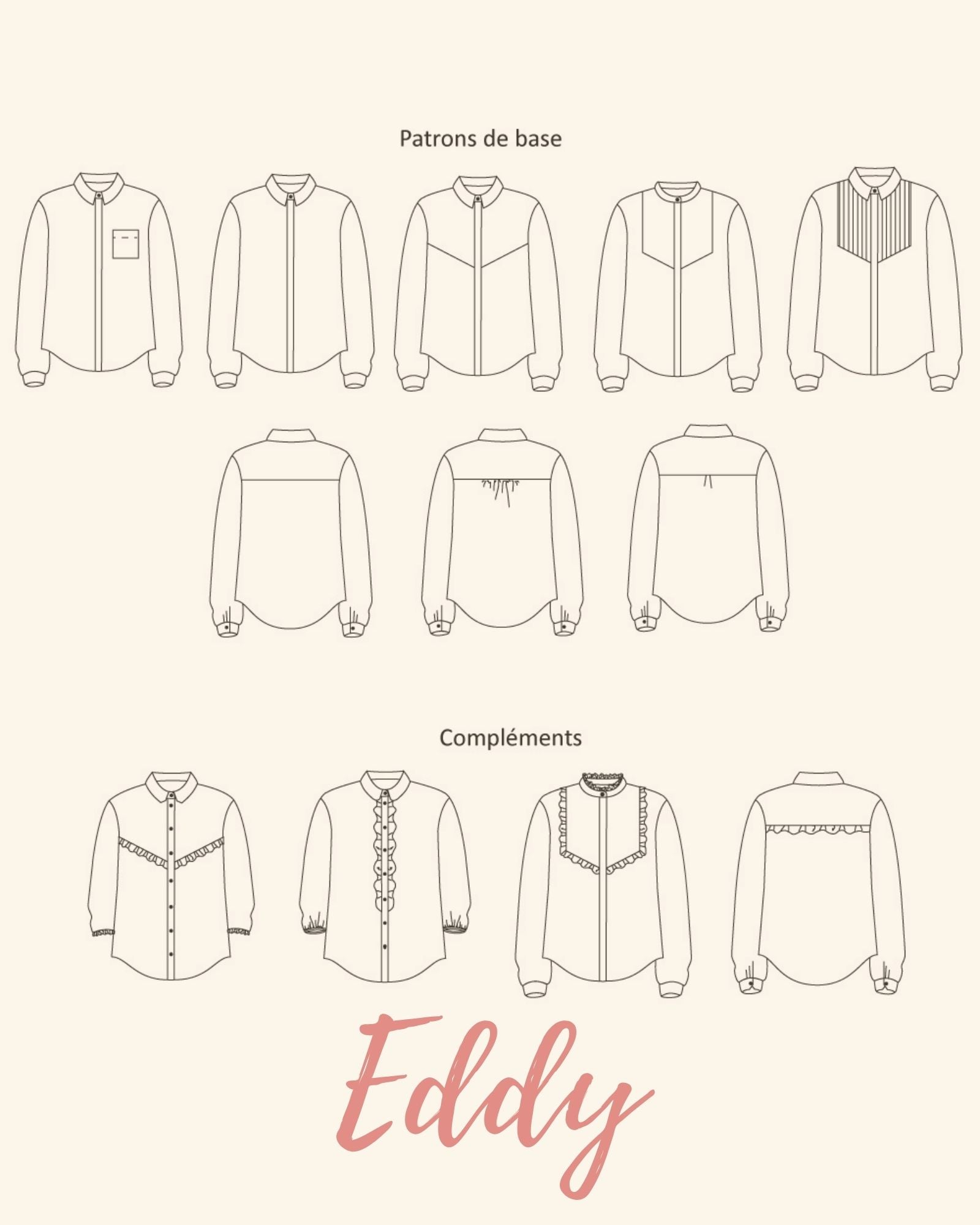 Eddy, chemise multiversions - Patron PDF