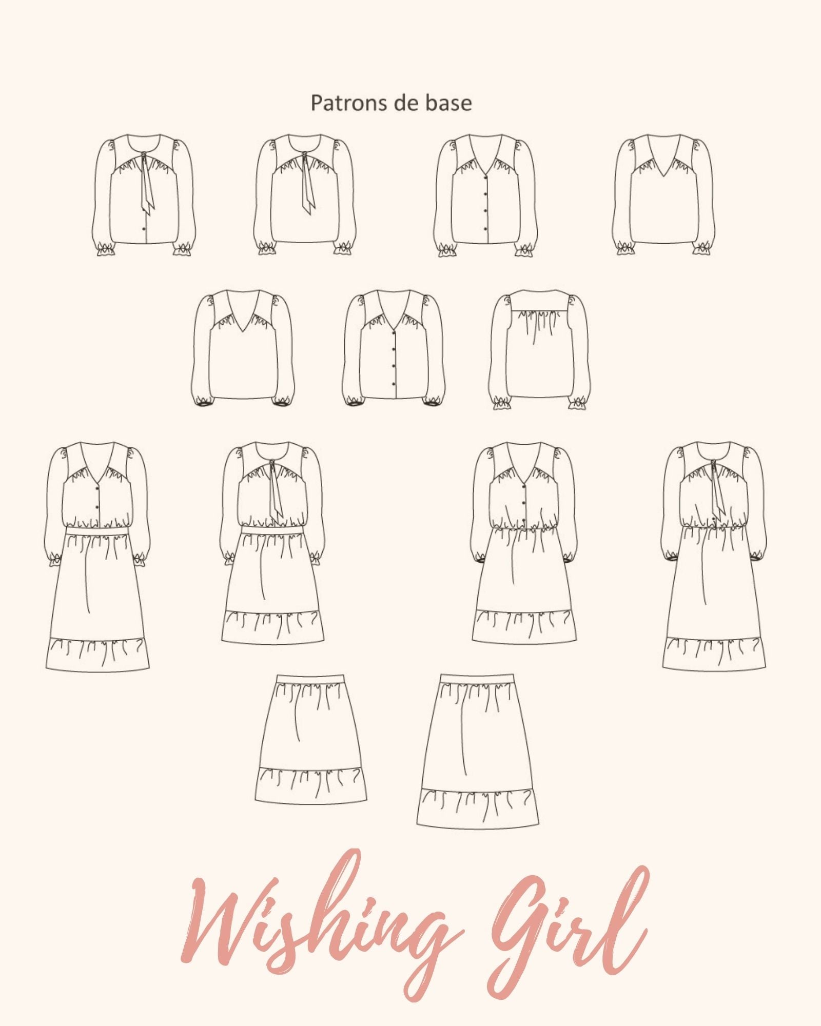 Wishing Girl, blouse, robe et jupe - Patron PDF