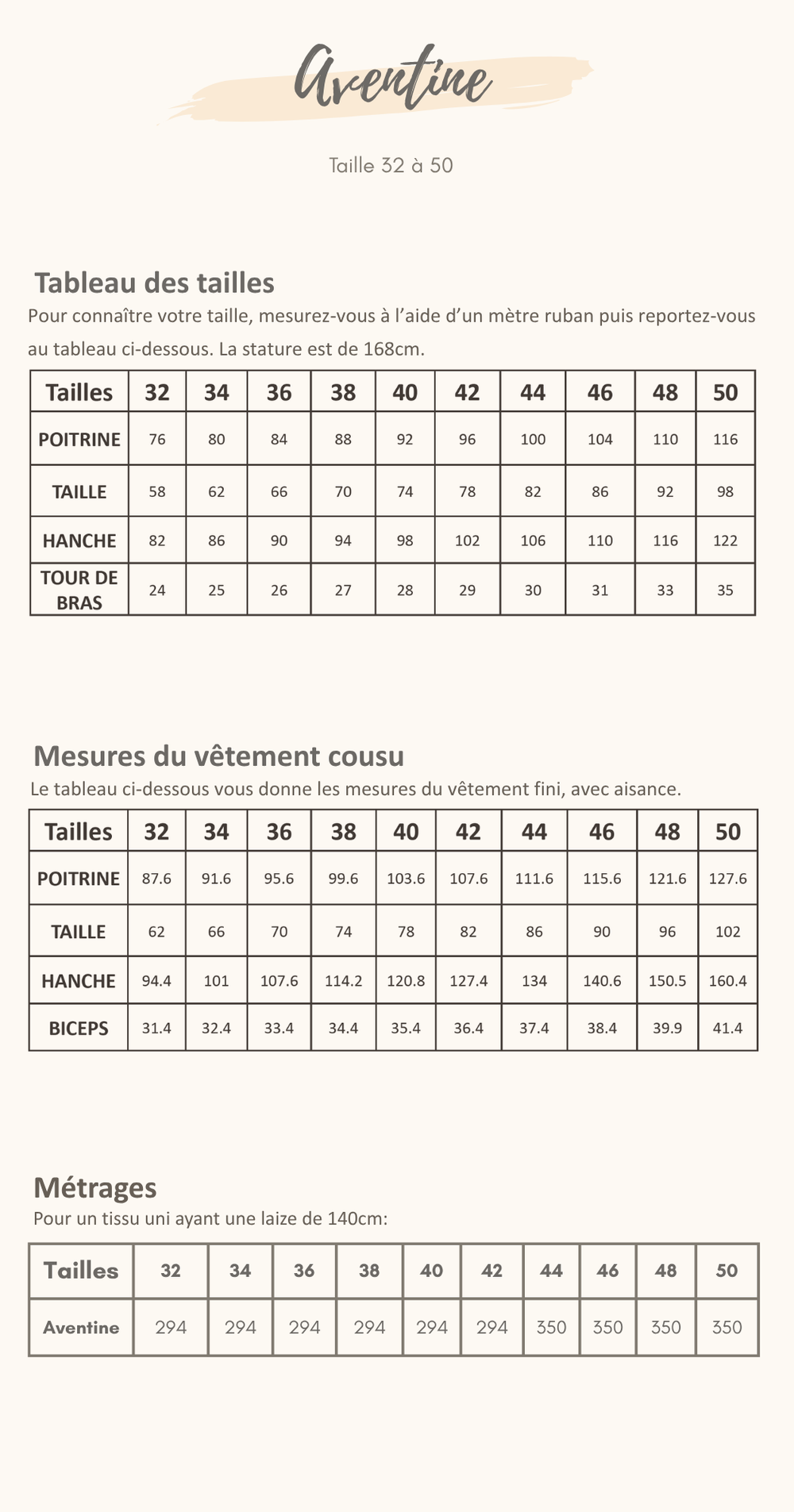 Guide des tailles