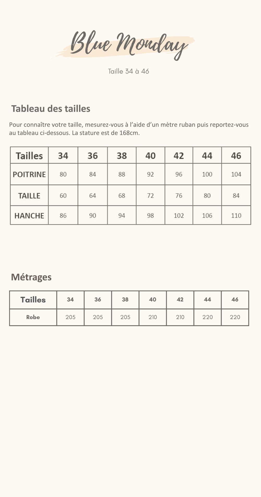 Guide des tailles