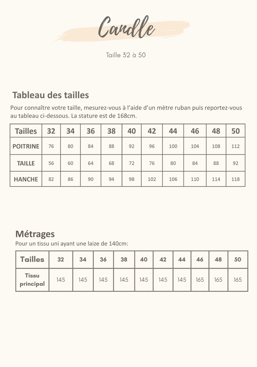 Guide des tailles