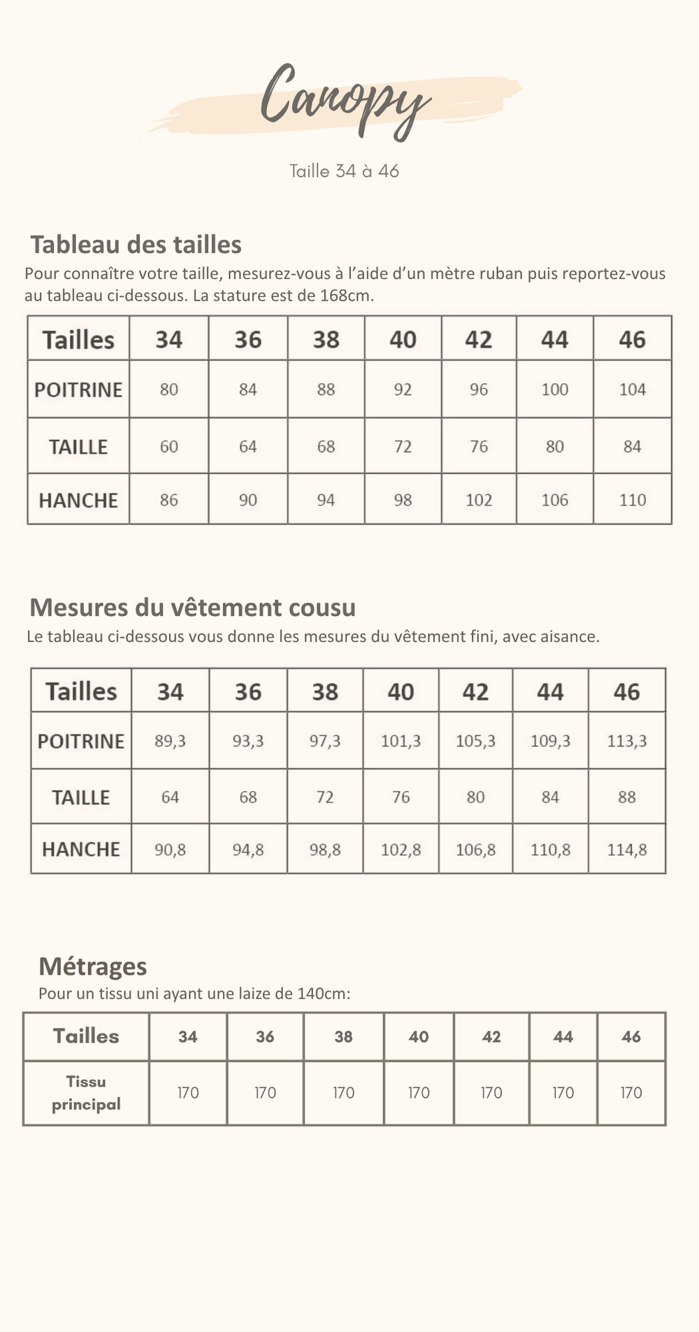 Guide des tailles