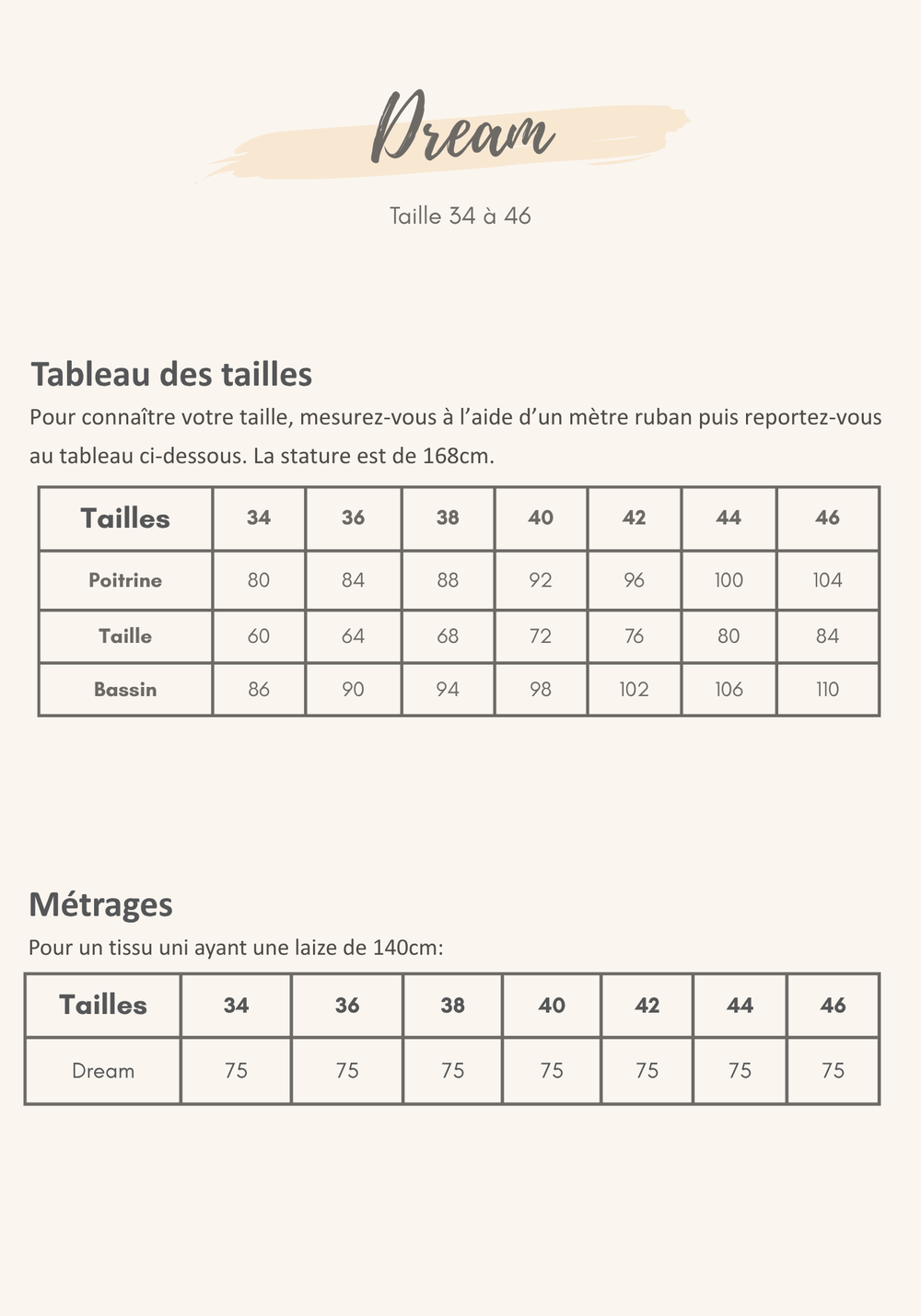 Guide des tailles
