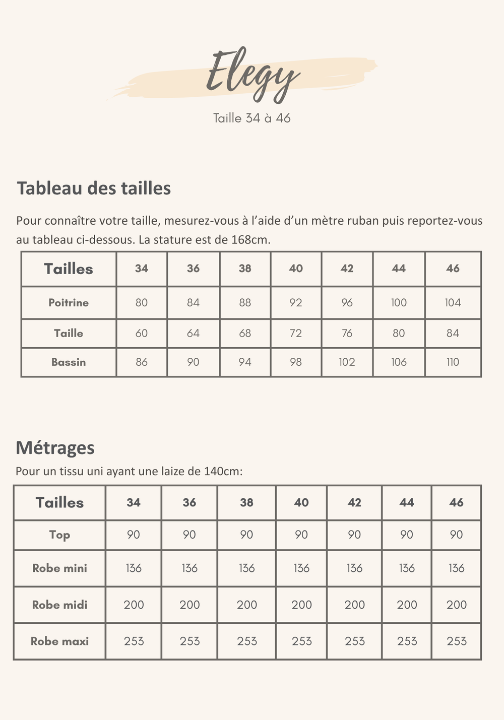 Guide des tailles