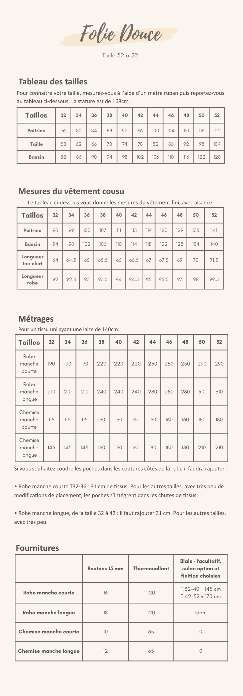 Guide des tailles