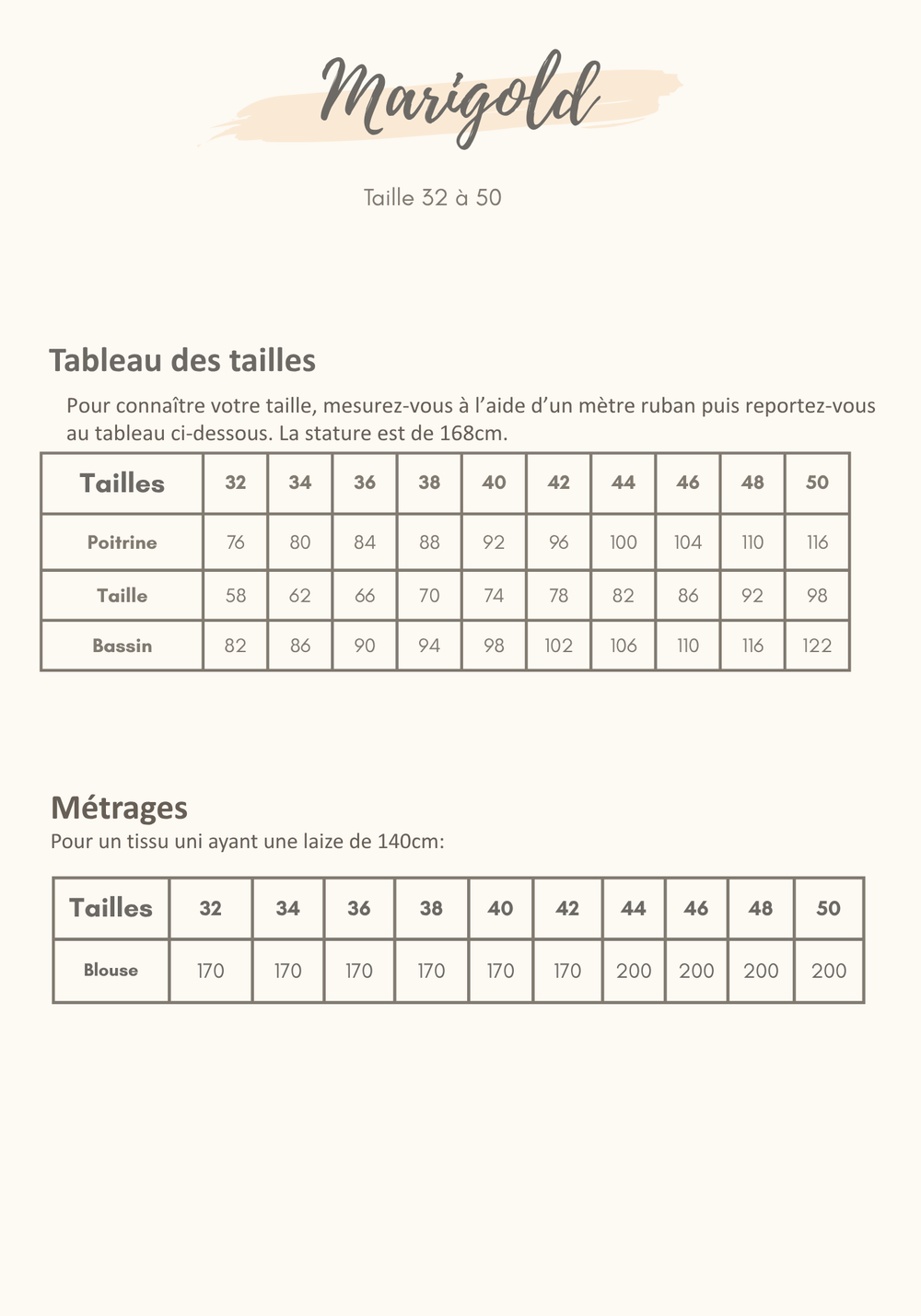 Guide des tailles