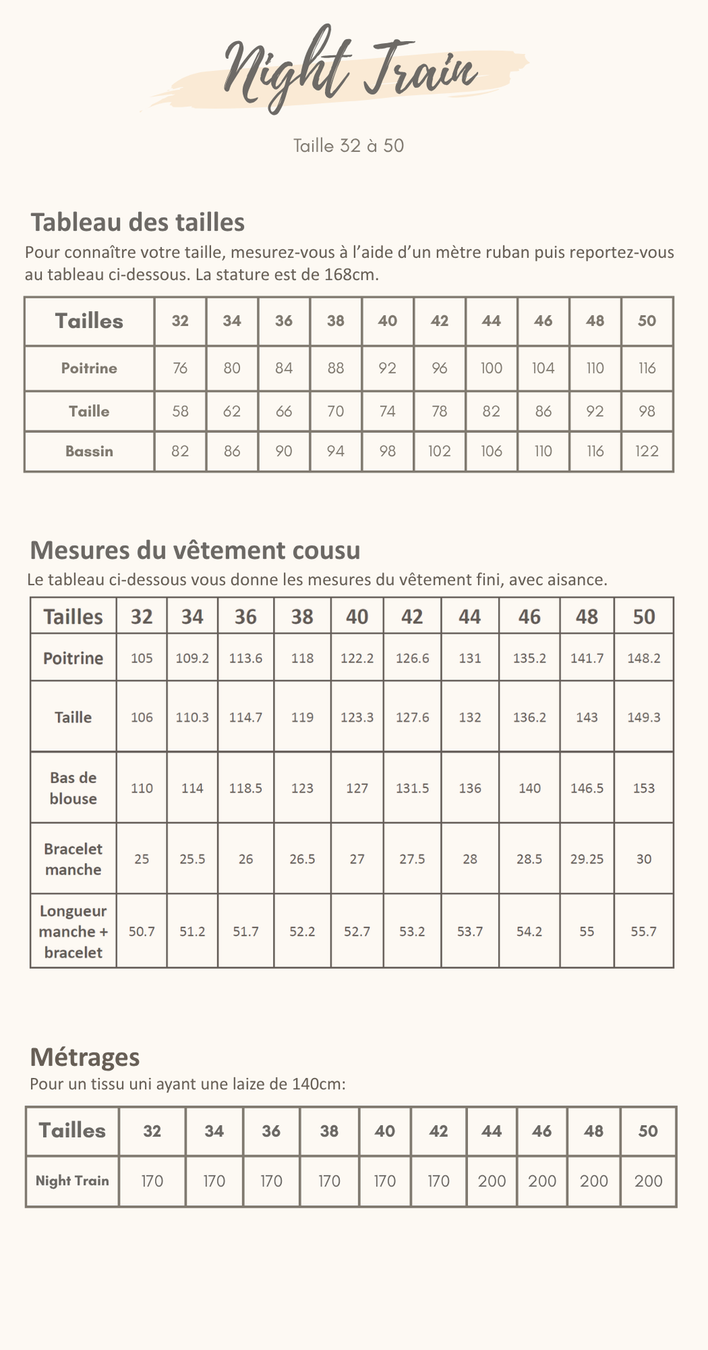 Guide des tailles