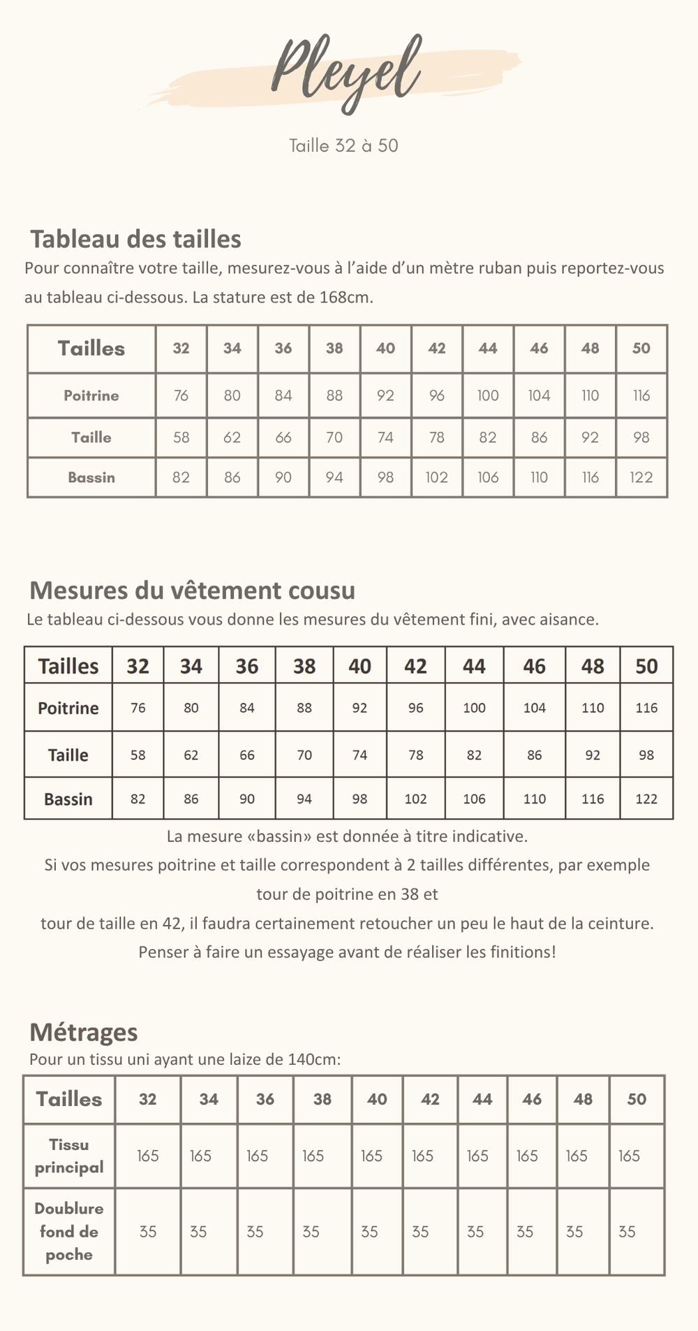 Guide des tailles