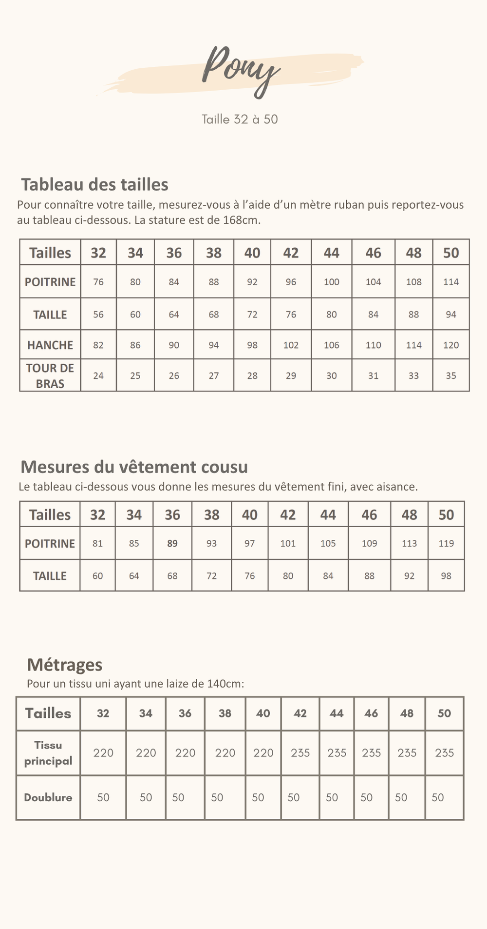 Guide des tailles