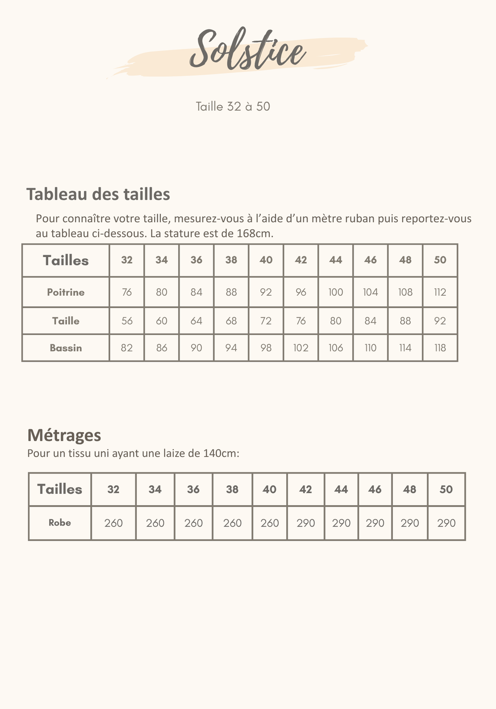 Guide des tailles