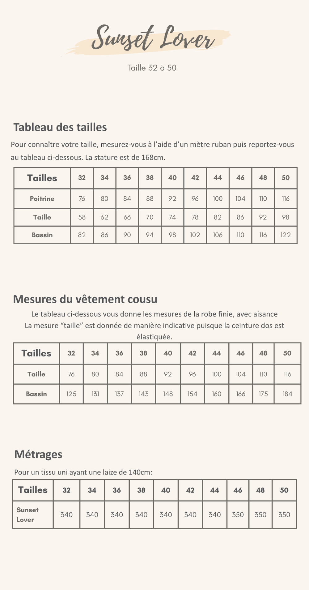 Guide des tailles