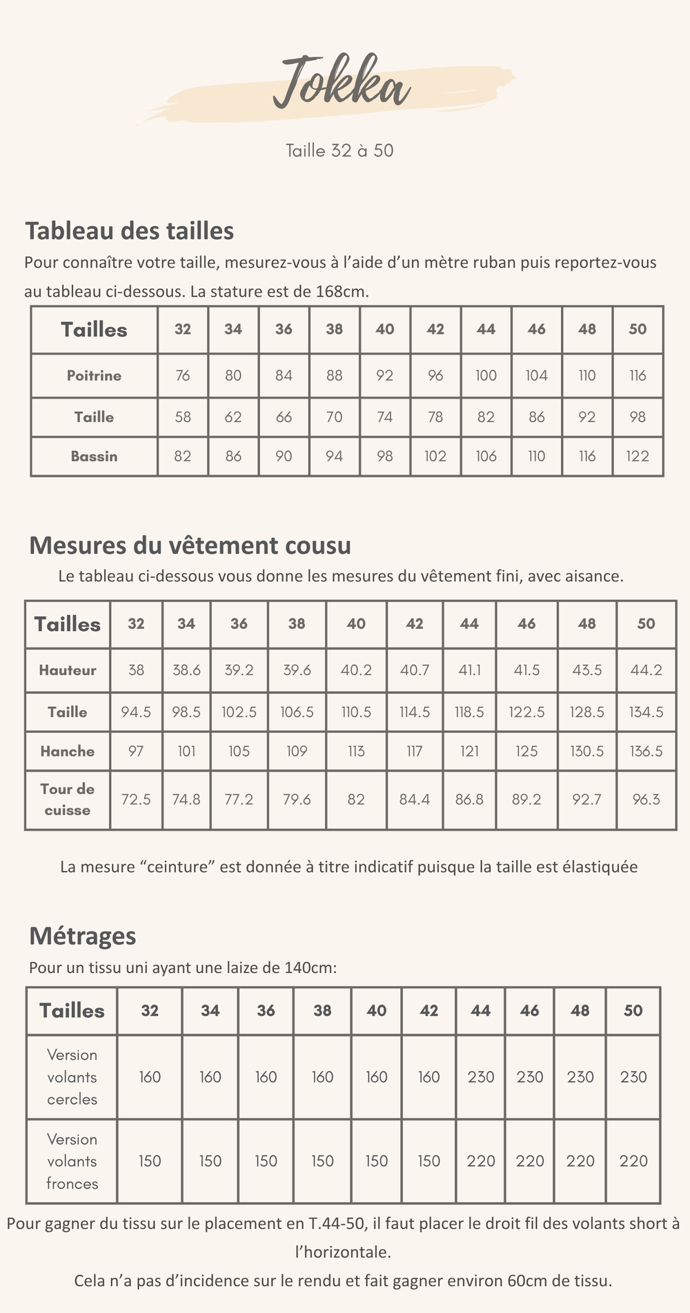 Guide des tailles
