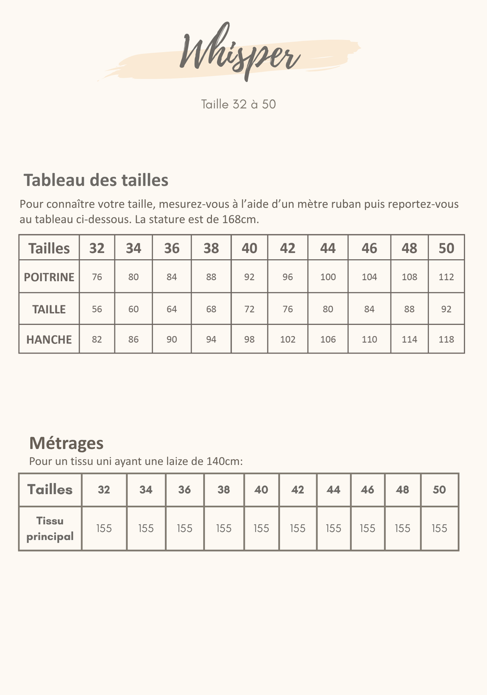 Guide des tailles