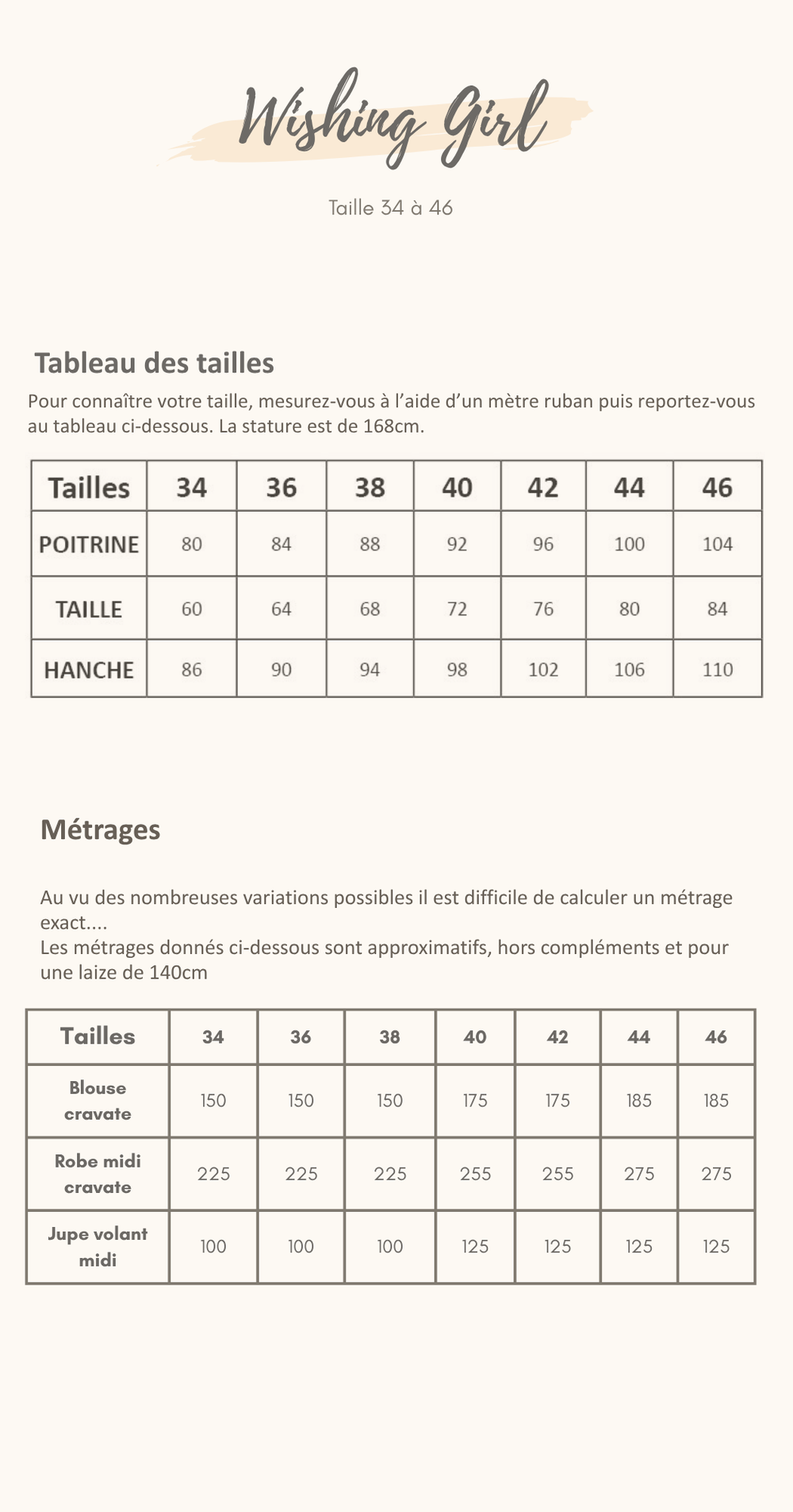 Guide des tailles