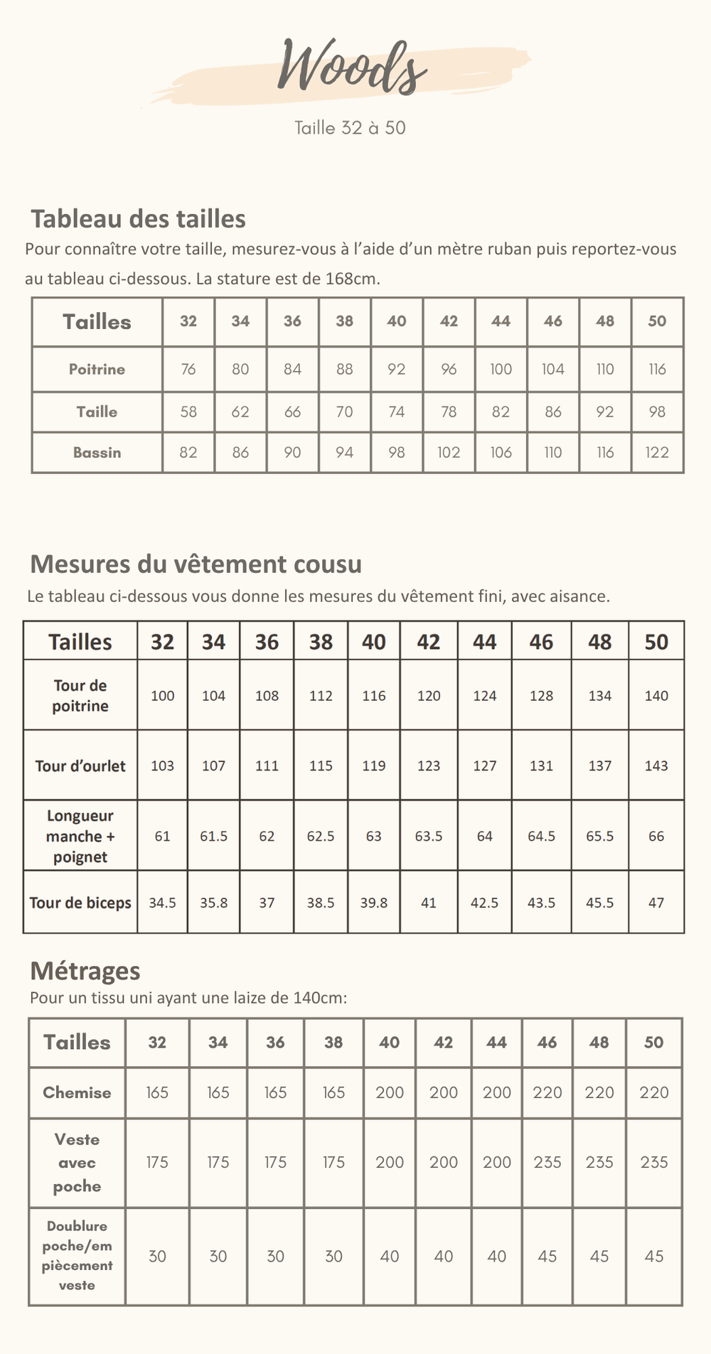 Guide des tailles