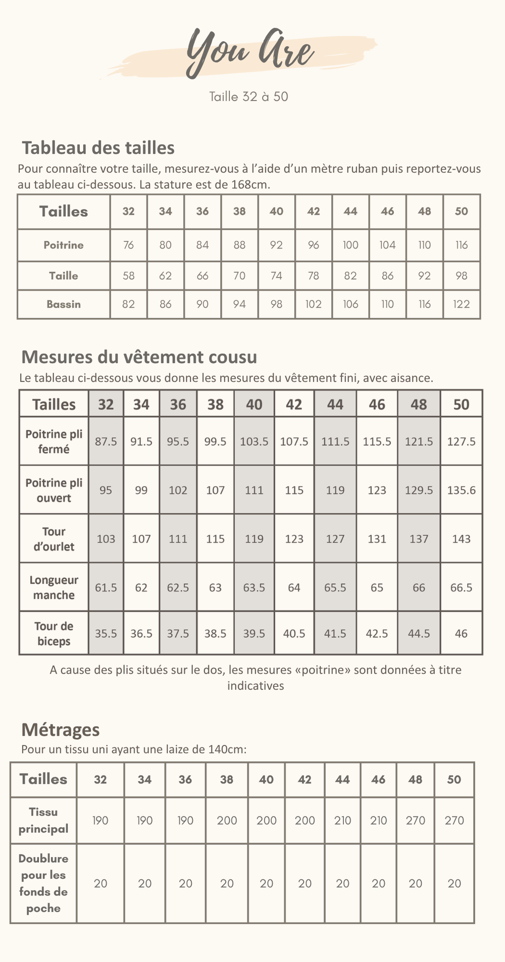 Guide des tailles