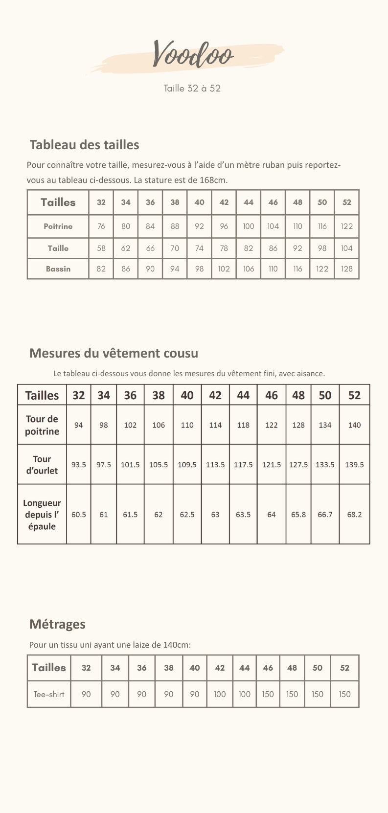Guide des tailles
